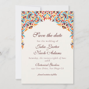 Whimsical Luxury Ivory Floral Style Border Wedding Save The Date