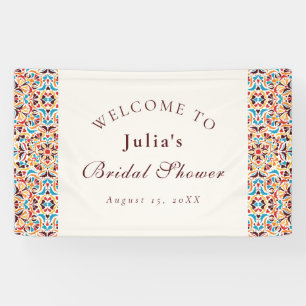Whimsical Luxury Ivory Floral Style Bridal Shower Banner