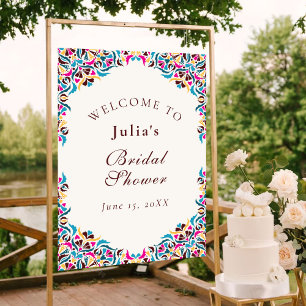 Whimsical Luxury Ivory Floral Style Bridal Shower Poster