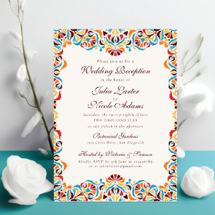 Whimsical Luxury Ivory Floral Wedding Reception Invitation