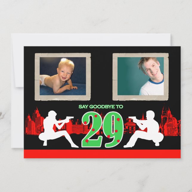 Whimsical Mafia Style 30th Birthday Party Invite (Front)