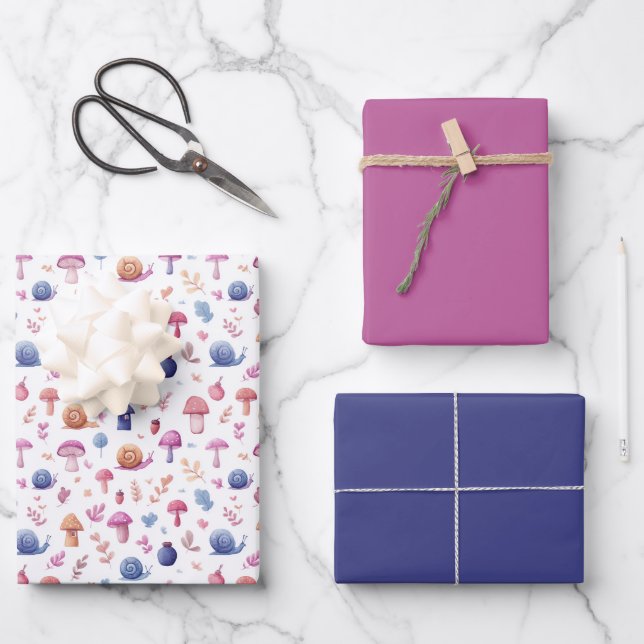 Whimsical Magic Garden Pattern Wrapping Paper (Front)
