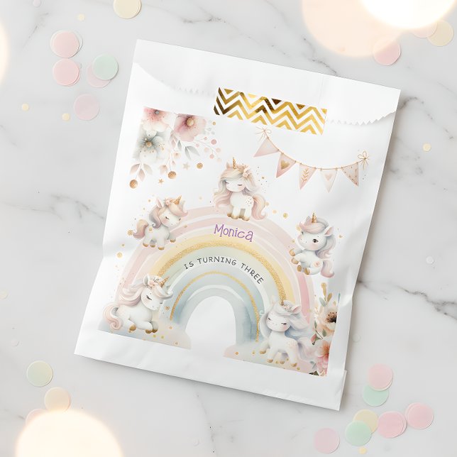 Whimsical magic pastel unicorn kids birthday favour bags (Creator Uploaded)