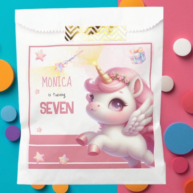 Whimsical magic pastel unicorn kids birthday favour bags (Creator Uploaded)
