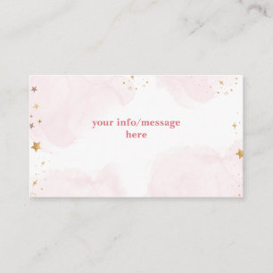 Whimsical magic pink unicorn horn kids birthday enclosure card