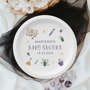 Whimsical Magic Potions Halloween Baby Shower Paper Plate