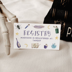 Whimsical Magic Potions QR Code Baby Registry Enclosure Card