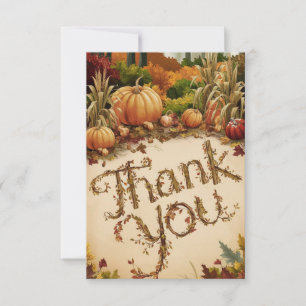 Whimsical Magical Autumn Fall Thank You Card