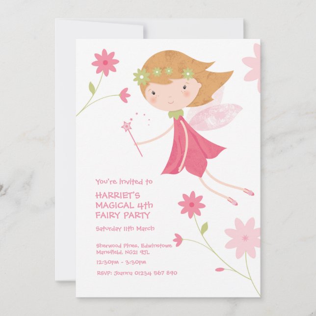 Whimsical Magical Fairy Birthday Invitation (Front)