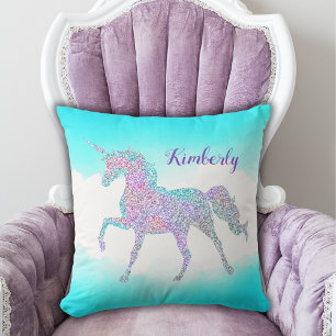Whimsical Magical Glitter Unicorn Cushion
