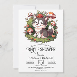 Whimsical Magical Wolf Baby Shower Digital Invitation