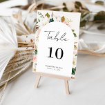 Whimsical Magnolia & Blush Floral Script Wedding Table Number<br><div class="desc">Modern and elegant design printed Whimsical Arch Frame White Magnolia & Blush Pink Floral Script Wedding Table Number that can be customised with your text and add each table number card to your cart, one by one. Please click the "Customise it" button and use our design tool to modify this...</div>