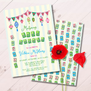 Whimsical Mahjong Baby Shower Invitation