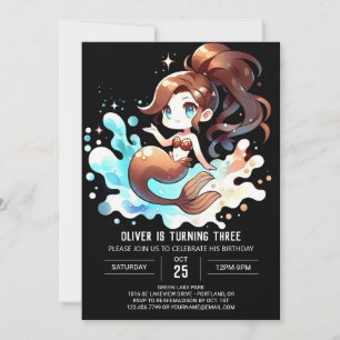 Whimsical Majestic Mermaid Birthday Invitation