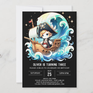 Whimsical Majestic Pirate Birthday Invitation