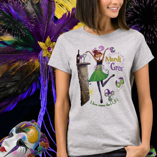 Whimsical Mardi Gras Best Friend Shirt Green Dress