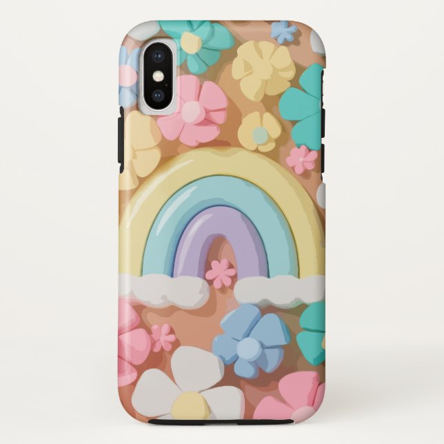 Whimsical Marshmallow Blooms - Vibrant Phone Case (Back)