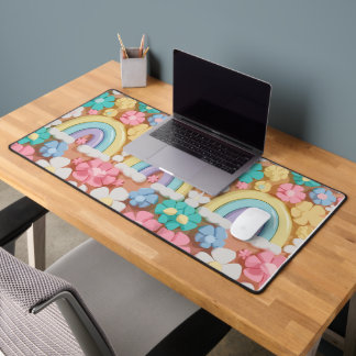 Whimsical Marshmallow Blooms - Vibrant Phone Case Desk Mat