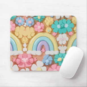Whimsical Marshmallow Blooms - Vibrant Phone Case Mouse Pad