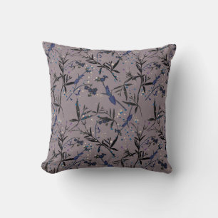 Whimsical Mauve Garden Accent  Cushion