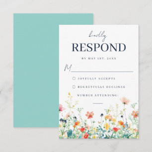 Whimsical Meadow Wedding RSVP Card