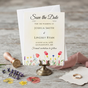 Whimsical Meadow Wildflower Wedding Save The Date