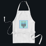 Whimsical Menorah Cloth Standard Apron<br><div class="desc">This Whimsical Menorah Cloth Adult Apron is perfect for all your Hanukkah gatherings and festivities.
Matching paper napkins,  paper coasters,  glass coasters,  and paper gift tags also available in this design.</div>