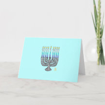 Whimsical Menorah Hanukkah Greeting Card