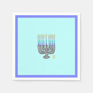 Whimsical Menorah Paper Napkin