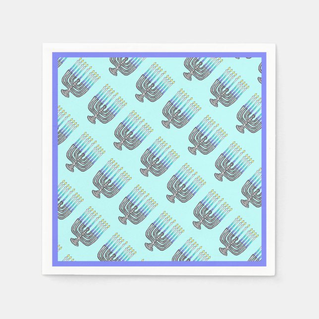 Whimsical Menorahs Cocktail Paper Napkin (Front)