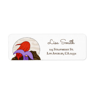 Whimsical Mermaid and Moon Return Address