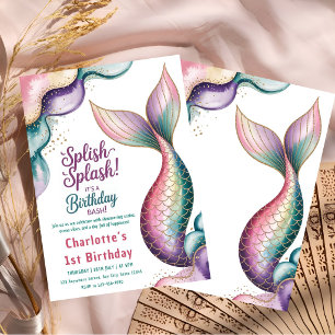 Whimsical Mermaid Birthday Invitation