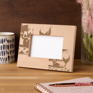 Whimsical Mermaid Enjoying Ice Cream Etched Frames
