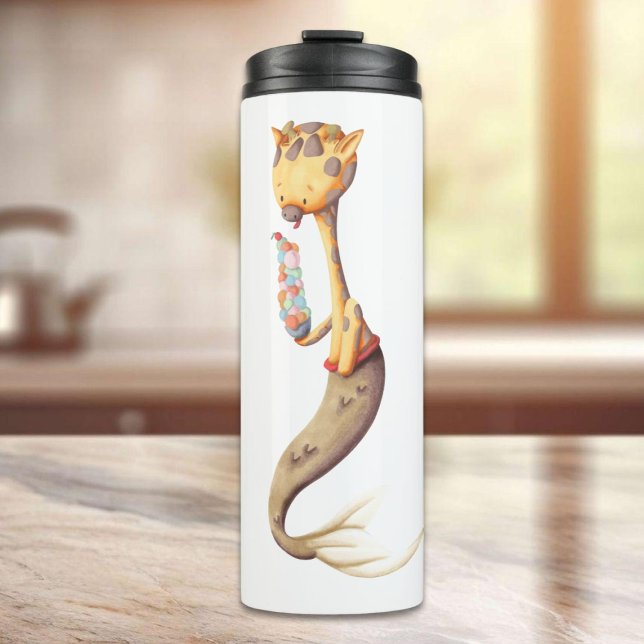 Whimsical Mermaid Giraffe Thermal Tumbler (Creator Uploaded)