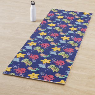 Whimsical mermaid rainbow sea birthday party  yoga mat