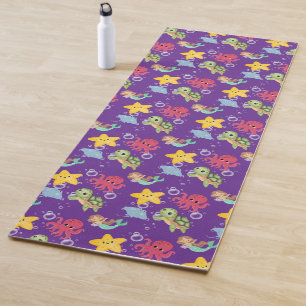 Whimsical mermaid rainbow sea birthday party  yoga mat