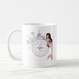 Whimsical Mermaids Monogram Coffee Mug