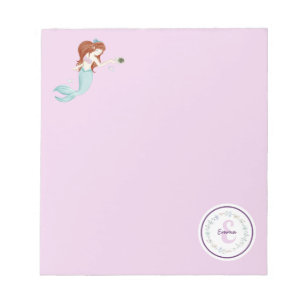 Whimsical Mermaids Monogram Notepad