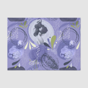 Whimsical Mermaids Purple Abstract Background  Tissue Paper