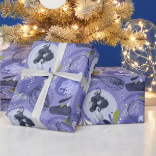 Whimsical Mermaids Purple Abstract Pattern Wrapping Paper