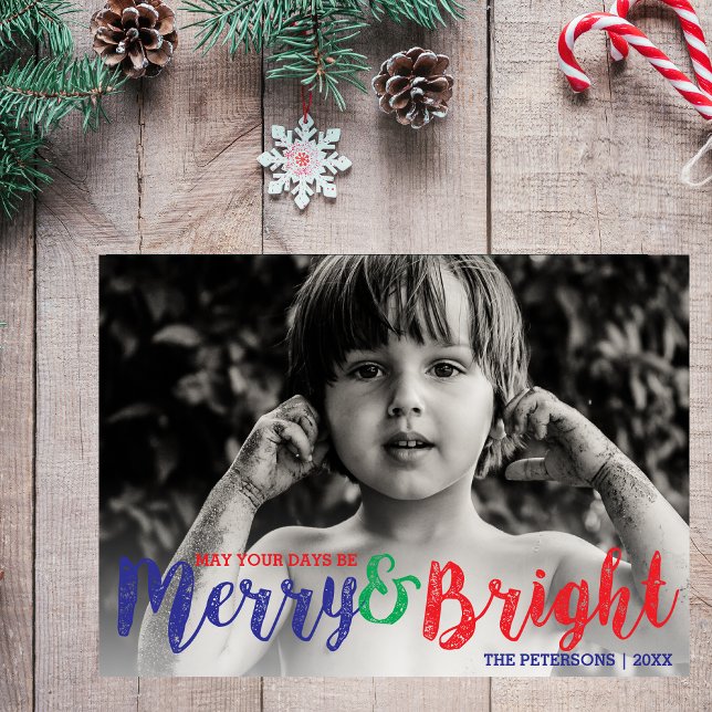 Whimsical Merry & Bright Christmas Holiday Photo (Creator Uploaded)