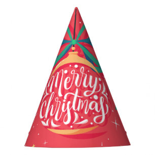 Whimsical Merry Christmas Christmas Party Hat