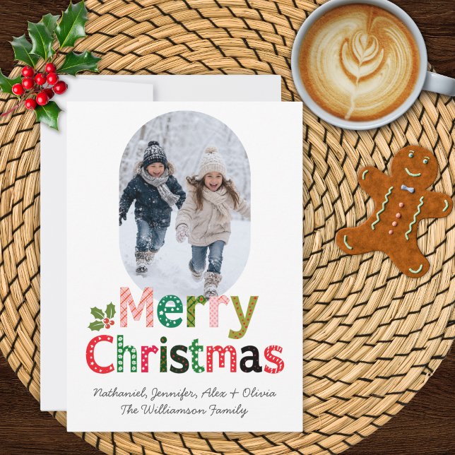 Whimsical Merry Christmas Custom Photo Card (Creator Uploaded)