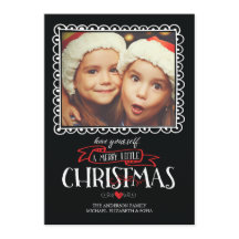 Whimsical Merry Little Christmas Photo Card