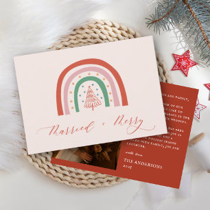 Whimsical Merry Married Calligraphy Wedding Thank You Card