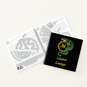 Whimsical Mexican Alligator Lizard Climbing Tribal Notebook