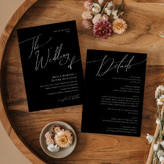 Whimsical Minimal Script All In One Wedding Of Invitation