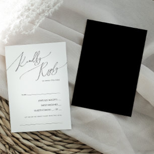Whimsical Minimal Script Black Song Request RSVP Card