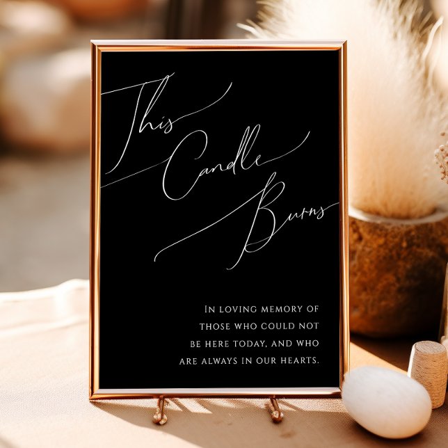 Whimsical Minimal Script | Black This Candle Burns Poster (Creator Uploaded)
