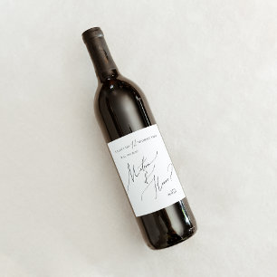 Whimsical Minimal Script Matron Of Honour Proposal Wine Label